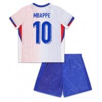 Frankreich Kylian Mbappe #10 Auswärts Trikotsatz Kinder EM 2024 Kurzarm (+ Kurze Hosen)